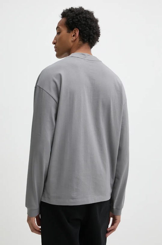 Ρούχα Βαμβακερή μπλούζα με μακριά μανίκια HUGO 50511029 γκρί