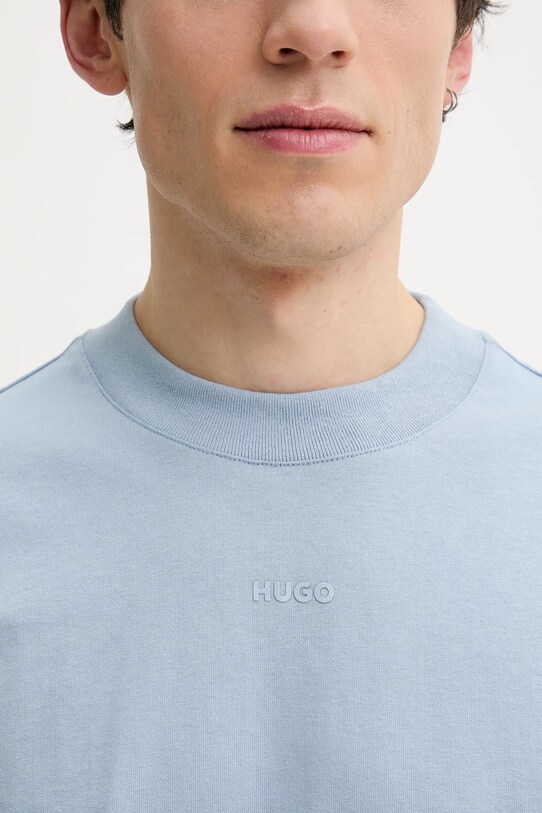 HUGO longsleeve din bumbac 50511029 albastru