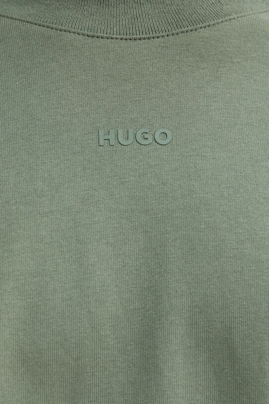 Хлопковый лонгслив HUGO 50511029 зелёный