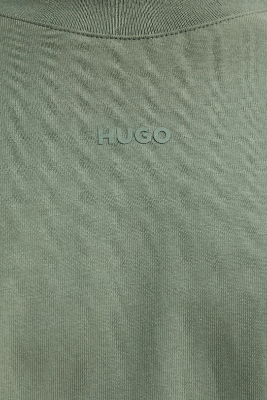 Bombažna majica z dolgimi rokavi HUGO 50511029 zelena