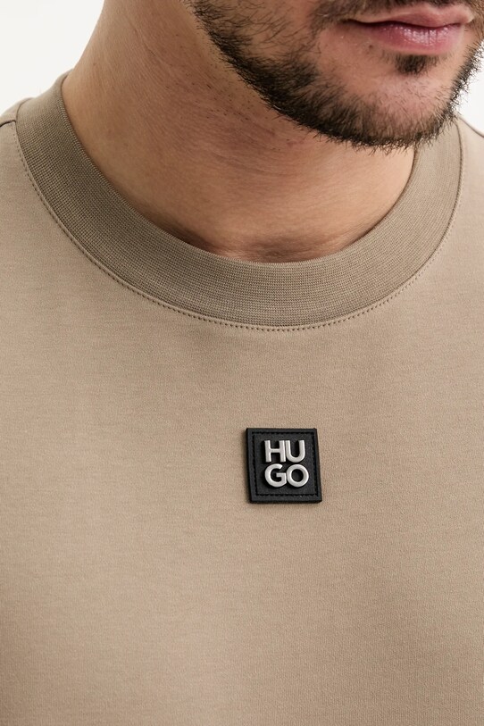 HUGO t-shirt bawełniany Dalile 50505201 beżowy