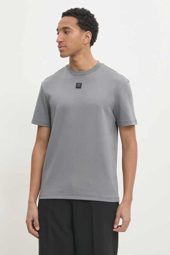 HUGO t-shirt bawełniany bawełna szary 50505201