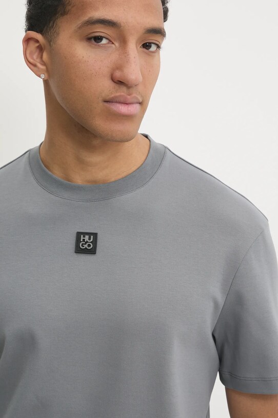 HUGO t-shirt bawełniany szary 50505201
