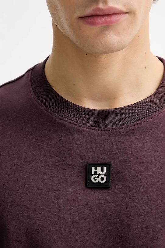 HUGO t-shirt bawełniany 50505201 bordowy
