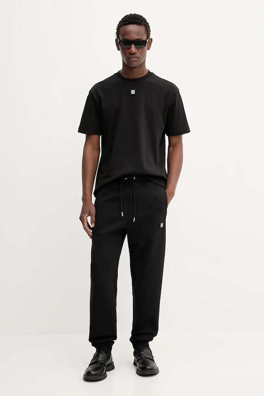 Памучна тениска HUGO 50505201 черен NC25