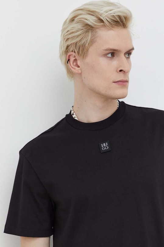 HUGO t-shirt bawełniany czarny 50505201