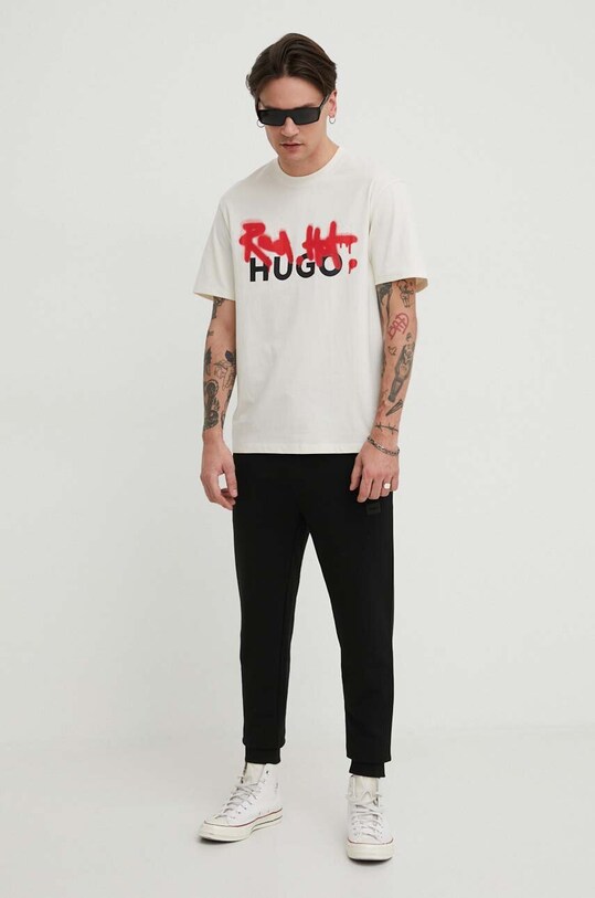 HUGO tricou din bumbac 50508513 bej SS25