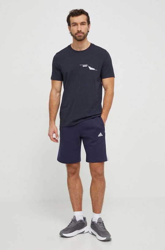 BOSS Green t-shirt bawełniany 50506358 granatowy SS24