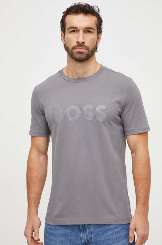 BOSS Green tricou print gri 50506363