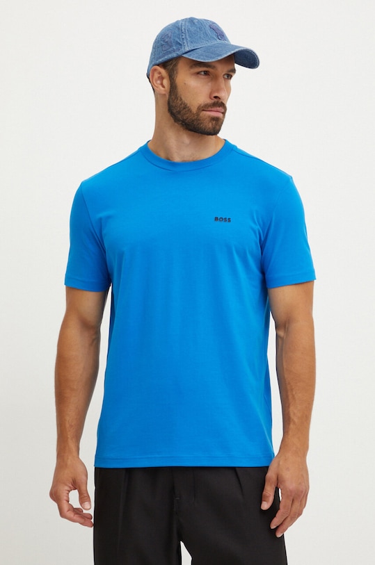 BOSS Green t-shirt z elastanem niebieski 50506373