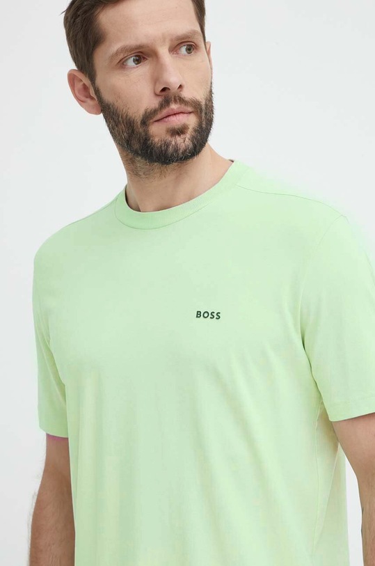 BOSS Green t-shirt z elastanem zielony 50506373