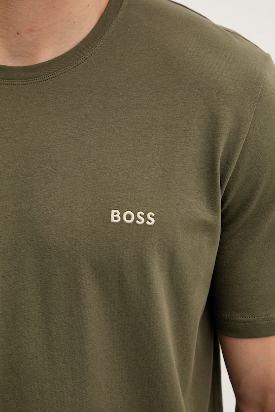 BOSS loungwear tričko pánské bavlněné s elastanem Mix&Match T-Shirt R 50515312 zelená