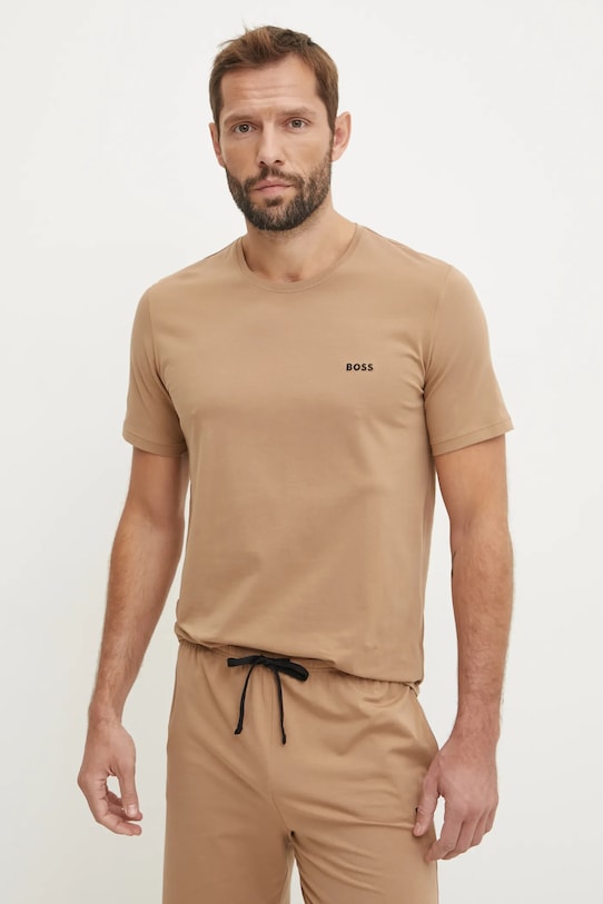 Tričko BOSS Mix&Match T-Shirt R jednofarebný béžová 50515312