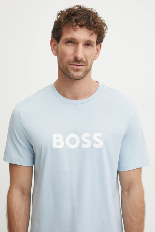 Хлопковая футболка BOSS голубой 50503276