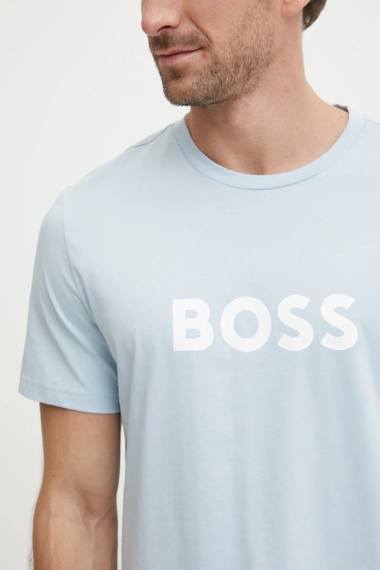 Хлопковая футболка BOSS 50503276 голубой