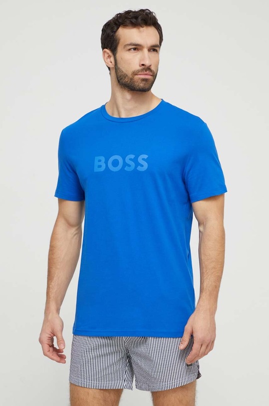 Бавовняна футболка BOSS бавовна блакитний 50503276