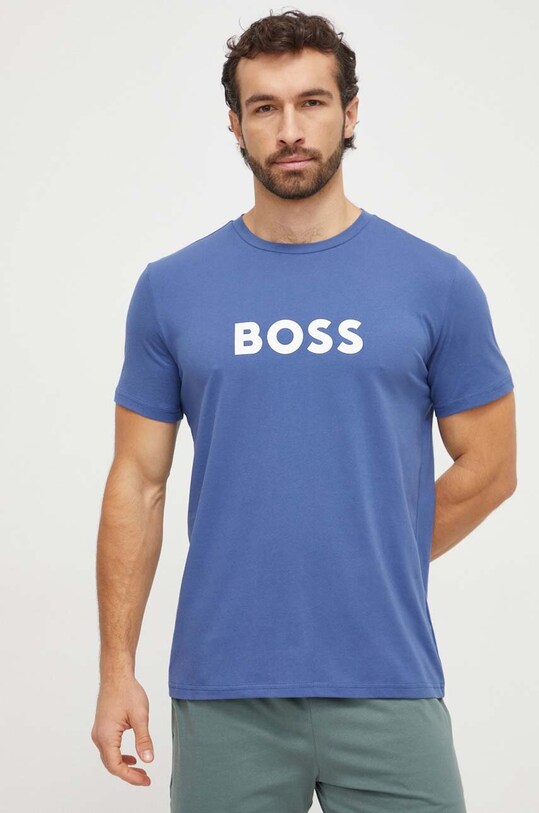 Бавовняна футболка BOSS бавовна блакитний 50503276