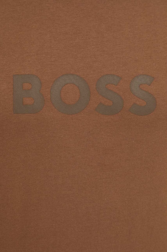 Хлопковая футболка BOSS коричневый 50503276