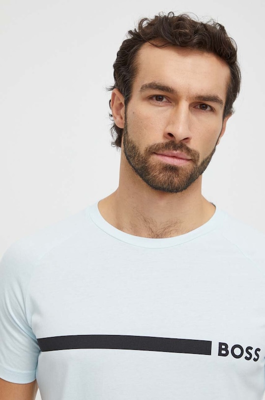 BOSS t-shirt bawełniany niebieski 50517970