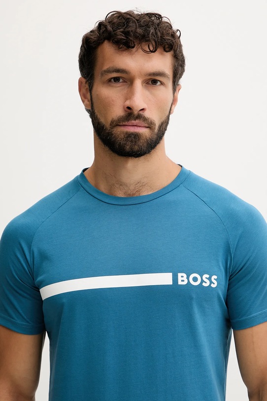 Хлопковая футболка BOSS голубой 50517970