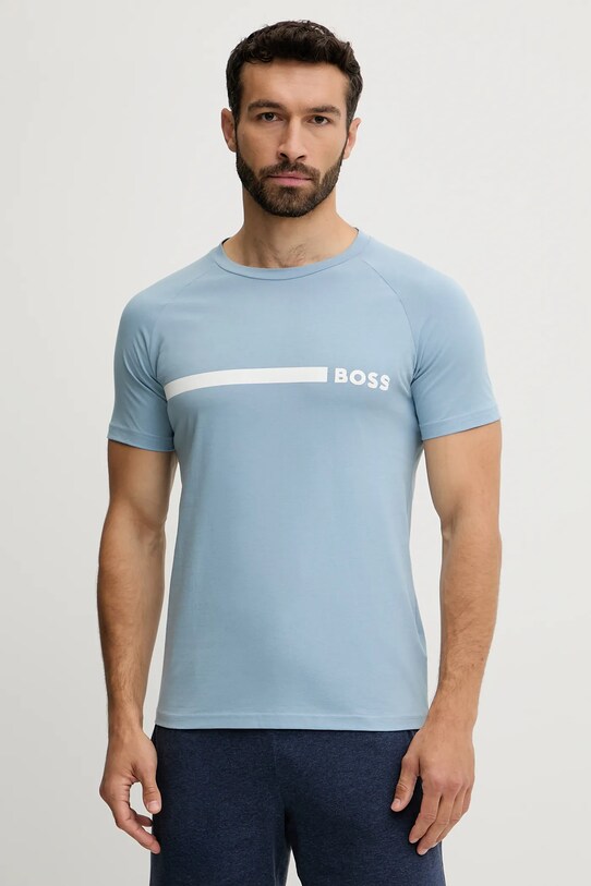 BOSS tricou din bumbac print albastru 50517970