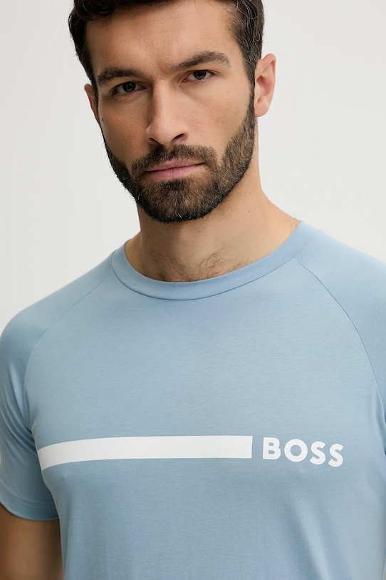 BOSS t-shirt bawełniany niebieski 50517970