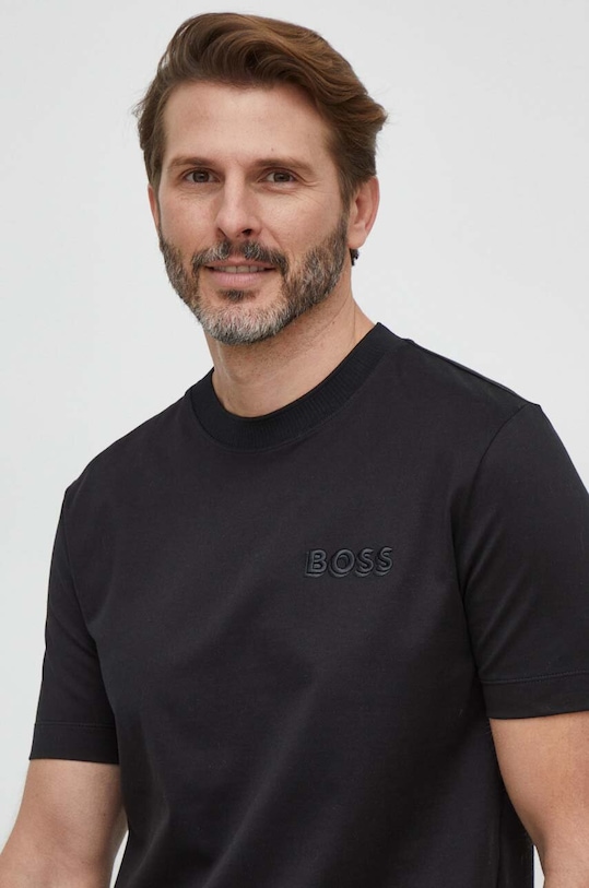 Ρούχα Βαμβακερό μπλουζάκι BOSS 50504557 μαύρο