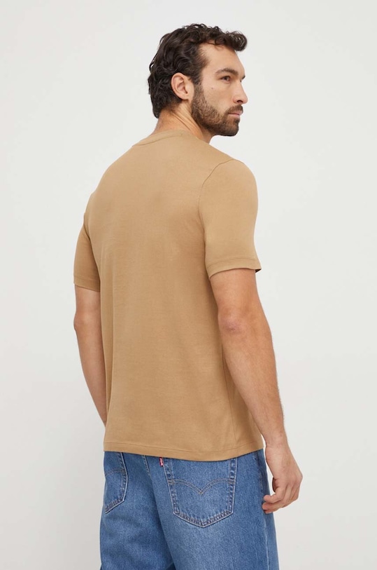 Bavlněné tričko BOSS 50506923 béžová SS24