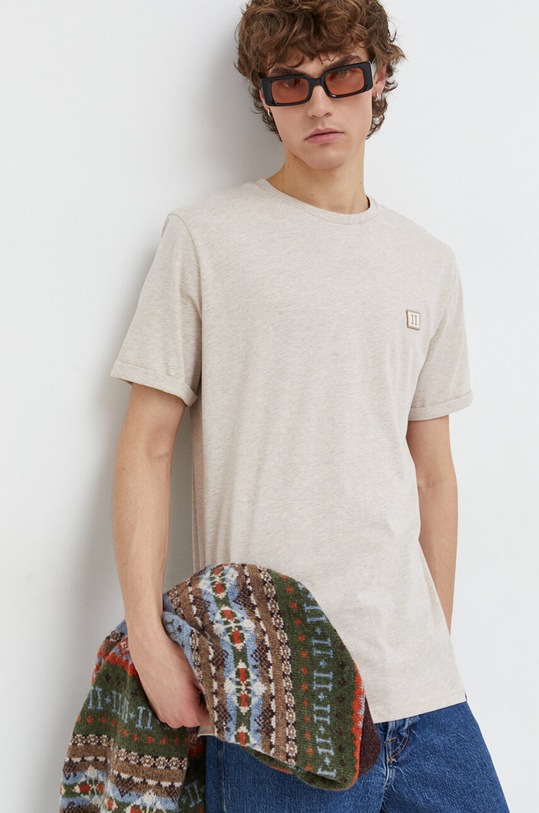 Les Deux t-shirt bawełniany LDM101123 beżowy SS25