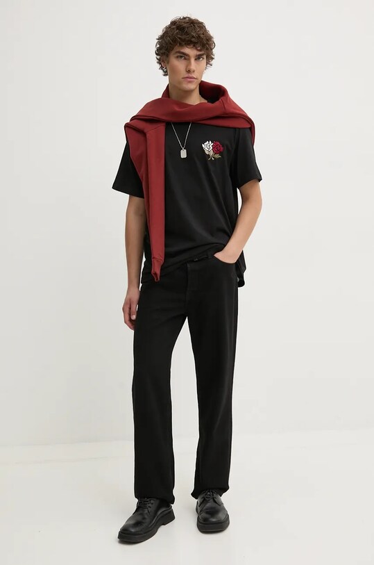 Les Deux tricou din bumbac LDM101157 negru SS24