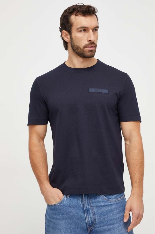 BOSS Orange t-shirt bawełniany bawełna granatowy 50505238