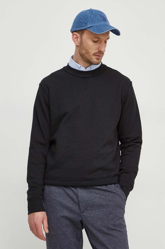 BOSS Orange bluza bawełniana bawełna czarny 50505240