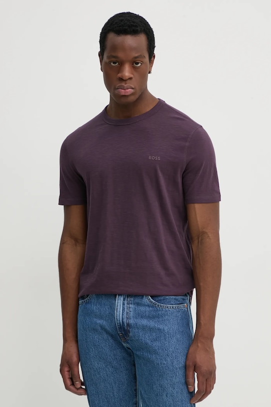 BOSS Orange tricou din bumbac Tegood uni violet 50508243