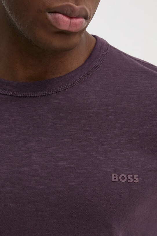 Хлопковая футболка BOSS Orange 50508243 фиолетовой