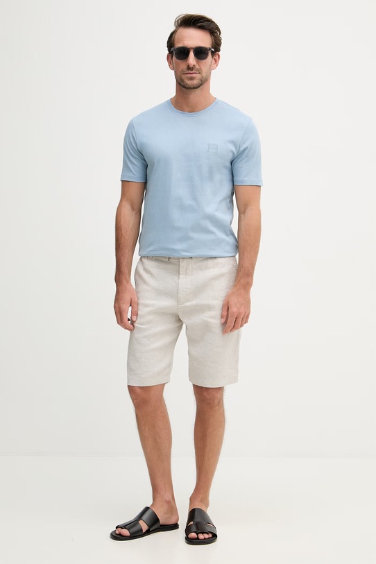 BOSS Orange футболка для бігу чоловіча бавовняна Tales 50508584 блакитний AA00