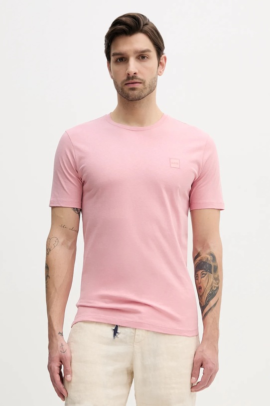 Бавовняна футболка BOSS Orange Tales рожевий 50508584