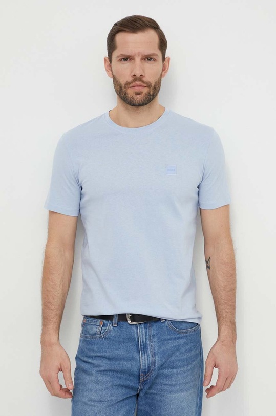 Odzież BOSS Orange t-shirt bawełniany 50508584 niebieski