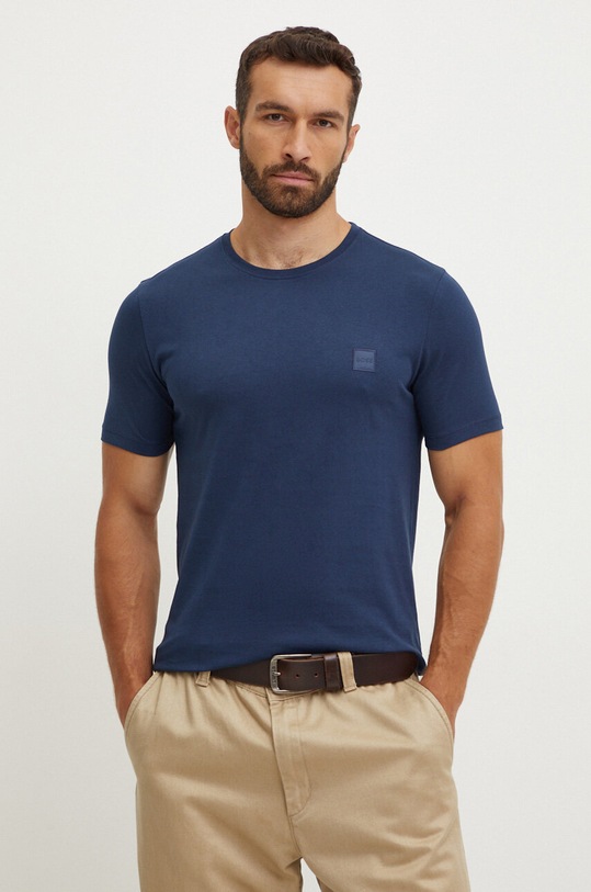 BOSS Orange t-shirt bawełniany bawełna granatowy 50508584