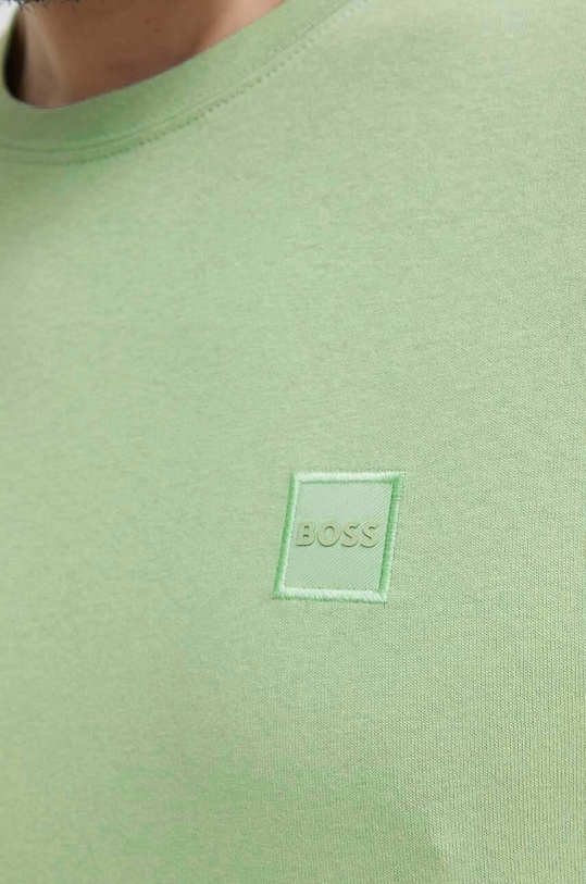 Βαμβακερό μπλουζάκι BOSS Orange πράσινο 50508584