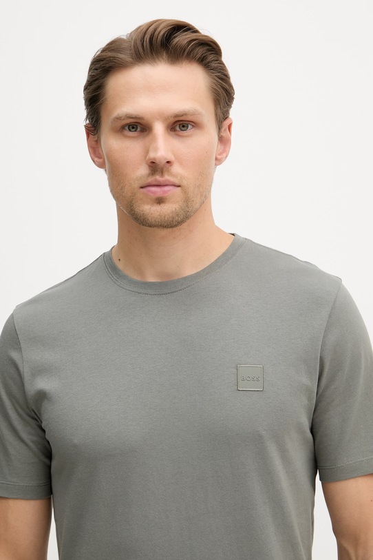 BOSS Orange тениска за бягане мъжка памучна Tales сив 50508584