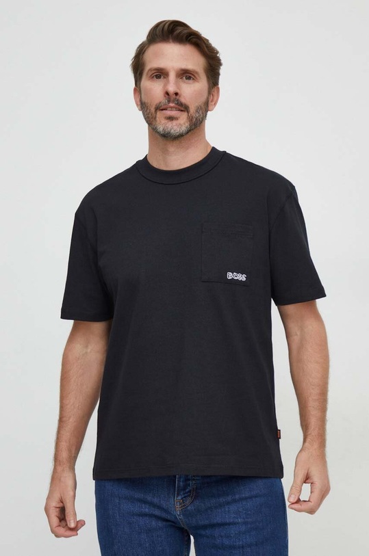 BOSS Orange t-shirt bawełniany 50509452 czarny SS24
