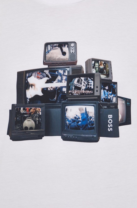 Βαμβακερό μπλουζάκι Boss Orange λευκό 50509892