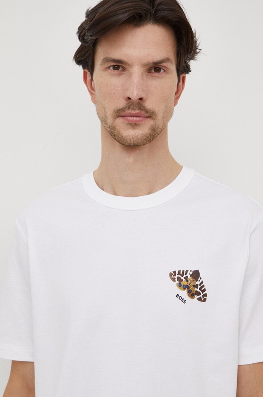 BOSS Orange t-shirt bawełniany 50509904 beżowy SS24