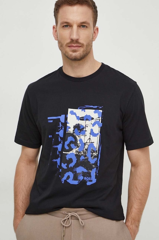BOSS Orange t-shirt bawełniany nadruk czarny 50510021