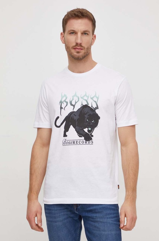 BOSS Orange t-shirt bawełniany nadruk biały 50510223