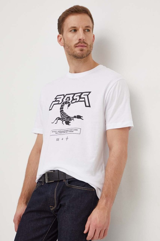 BOSS Orange t-shirt bawełniany nadruk biały 50510648