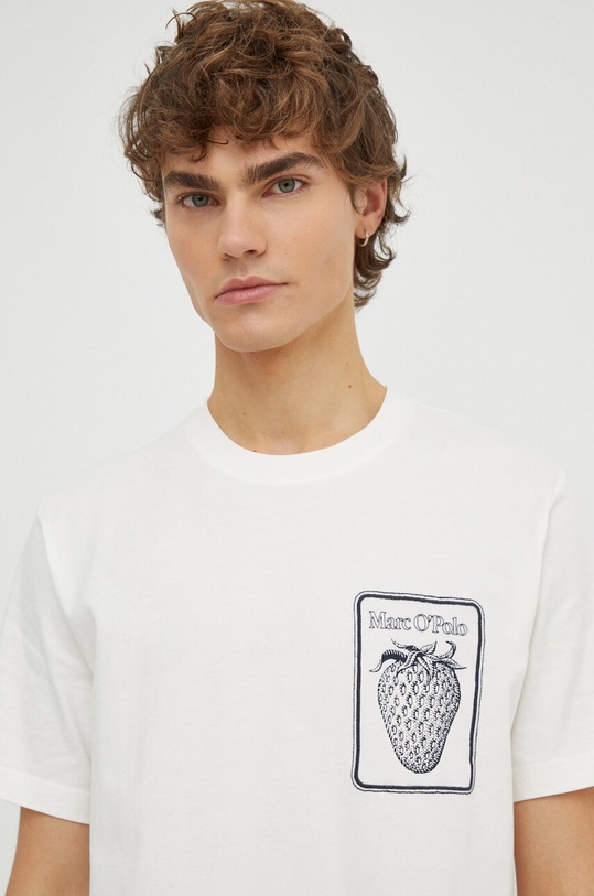 Marc O'Polo t-shirt bawełniany beżowy 420201651028