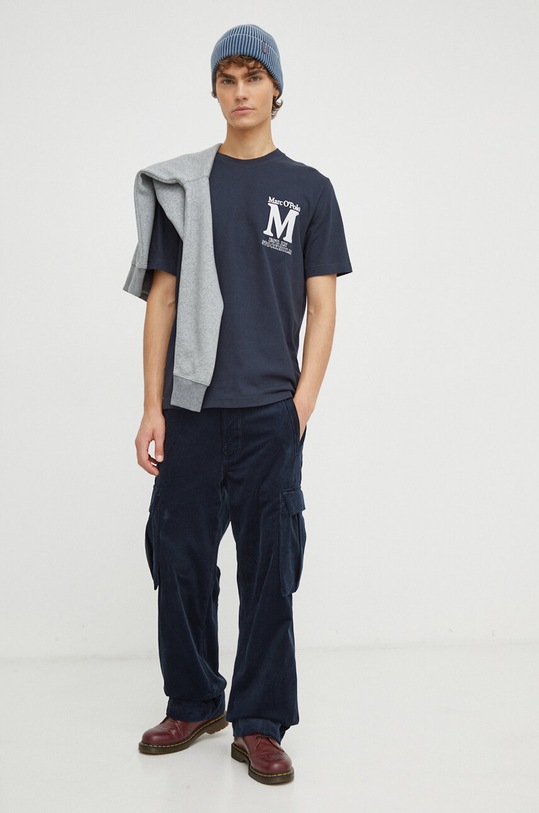 Marc O'Polo t-shirt bawełniany 420201651028 granatowy SS24