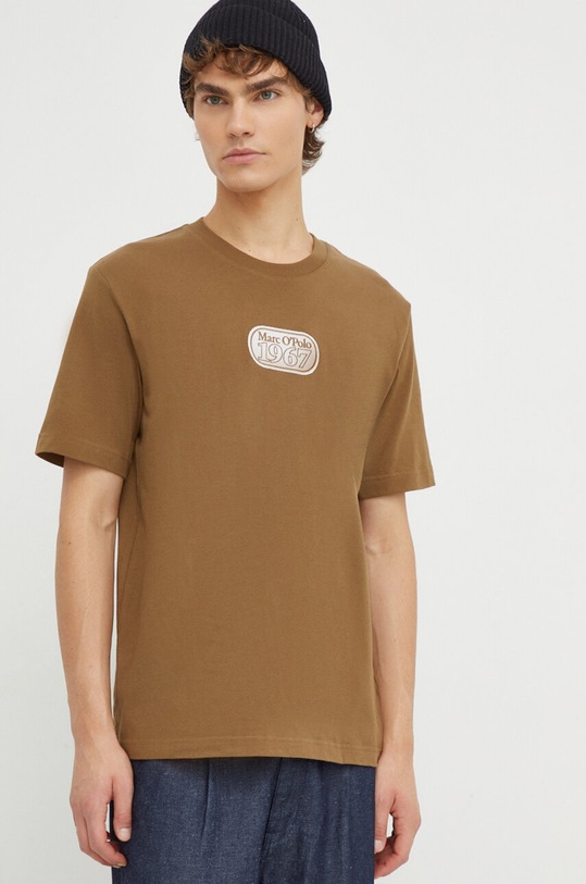 Marc O'Polo t-shirt bawełniany zielony 420201651028