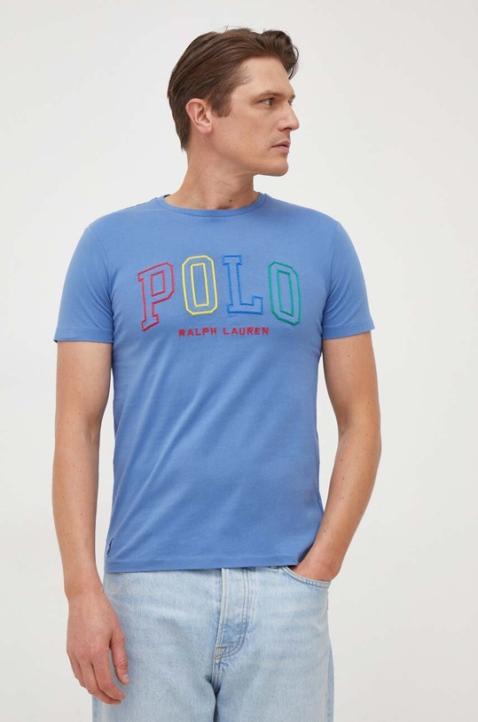 Polo Ralph Lauren t-shirt bawełniany regular niebieski 710929077